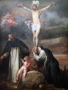 Anthony Van Dyck Christ on the Cross with Saint Catherine of Siena, Saint Dominic and an Angel Spain oil painting artist